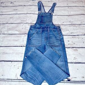 Madewell Skinny Denim Overalls With Raw Hem  Size XS